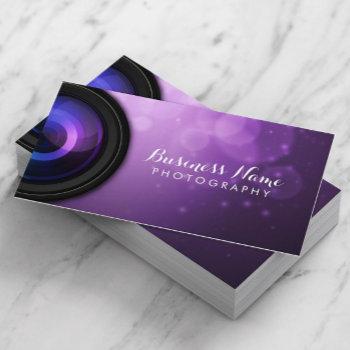 elegant purple background modern photography business card