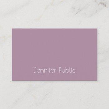 elegant purple modern minimalistic template trendy business card
