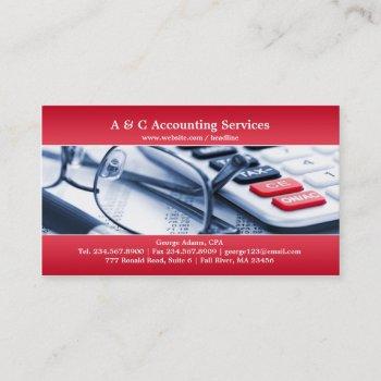 elegant red accounting business card