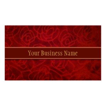 Small Elegant Red Velvet Background Business Card Front View