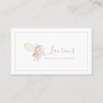 elegant rustic floral home bakery logo business card
