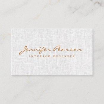 elegant script logo simple chic modern gray linen business card