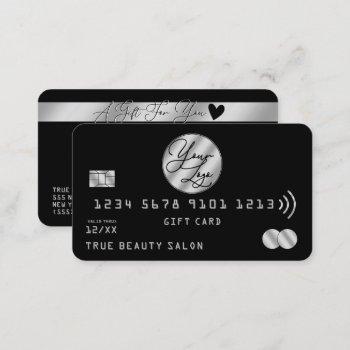 elegant silver black credit logo gift certificate