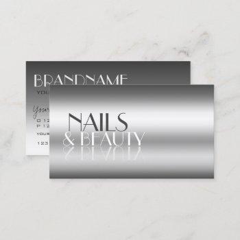 elegant silver modern mirror letters professional business card