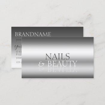 elegant silver stylish mirror font professional business card