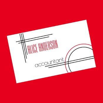 elegant simple red black white geometric modern business card