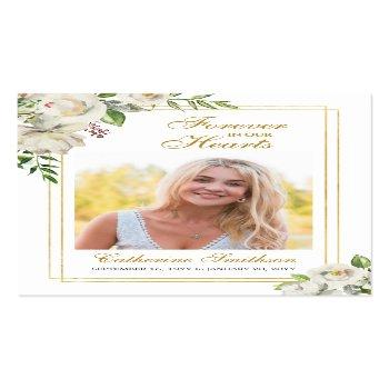 Small Elegant Sympathy Funeral Memorial Prayer Cards Front View
