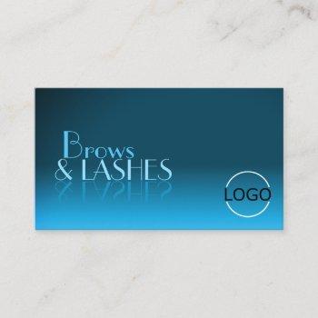 elegant teal gradient mirror font classic logo business card