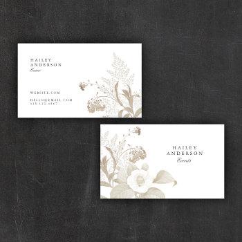 elegant understated boho floral modern  business card
