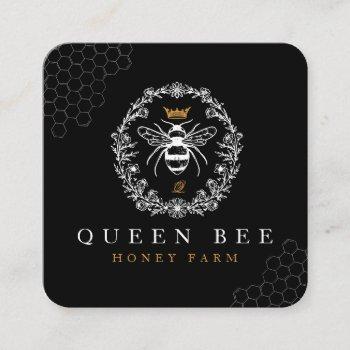 elegant vintage honey queen bee black & white busi calling card