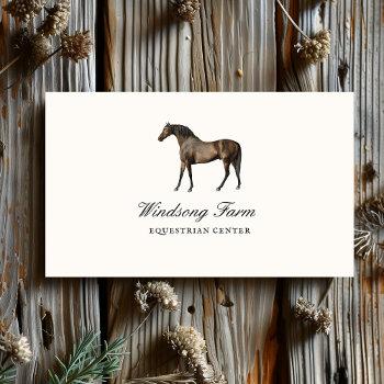 Small Elegant Vintage Horse Equestrian Business Card Front View