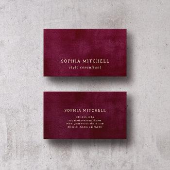 elegant vintage | simple minimal burgundy business card