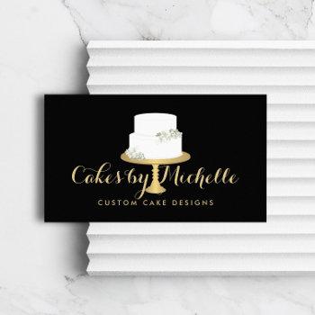 elegant white cake with florals ii cake decorating business card
