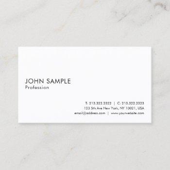 Small Elegant White Clean Plain Professional Modern Business Card Front View