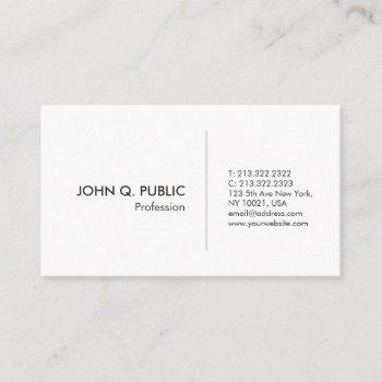 elegant white modern professional simple business card