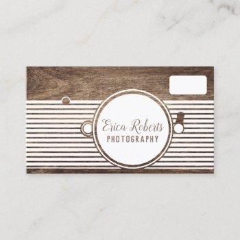 elegant wooden camera photography photographer business card