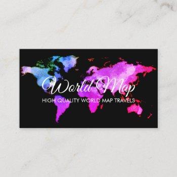 elegant world map trip globe travel agent business card