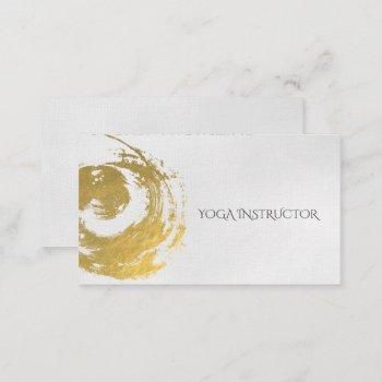 elegant yoga gold foil brushstrokes zen symbol business card
