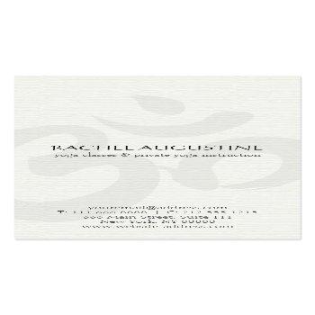 Small Elegant Yoga Instructor White Gold Floral Mandala Business Card Back View