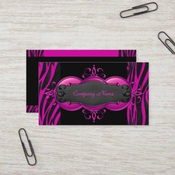 elegant zebra hot pink black boutique card