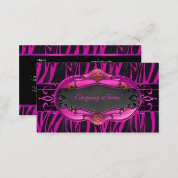 elegant zebra hot pink black boutique card 4
