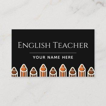 english teacher language instructor professional  business card
