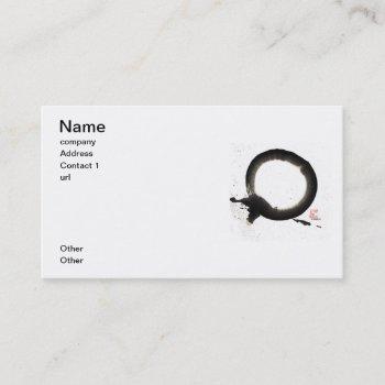 Small Enso, Black Sumi Ink Business Card Front View