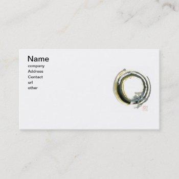 Small Enso With Pax, Kanji For Peace Business Card Front View