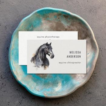  equestrian business modern watercolor horse business card