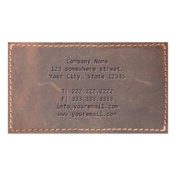 Small Equine Dentist Vintage Sewed Leather Business Card Back View