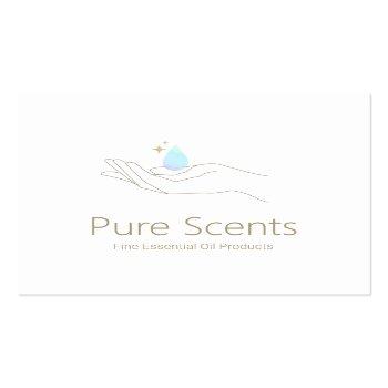 Small Essential Oils Fragrance Aromatherapy Square Business Card Front View