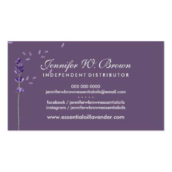 Small Essential Oils Purple Lavender Flower Business Card Back View