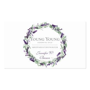 Small Essential Oils Purple Lavender Flower Business Card Front View