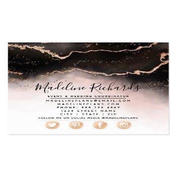 Small Ethereal Mist Ombre Blush Pink Watercolor Modern Square Business Card Back View