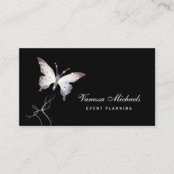 ethereal sparkle butterfly elegant event planner business card