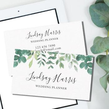 eucalyptus greenery wedding planner  business card