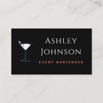 event bartender server simple minimal social media business card