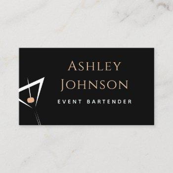 event bartender simple drink elegant social media business card