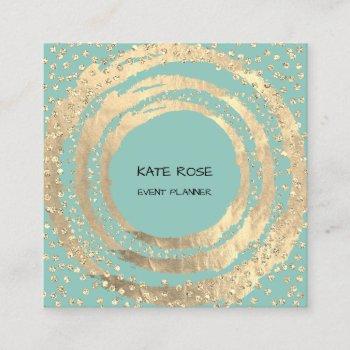 event planner music media fashion blogger mint  square business card