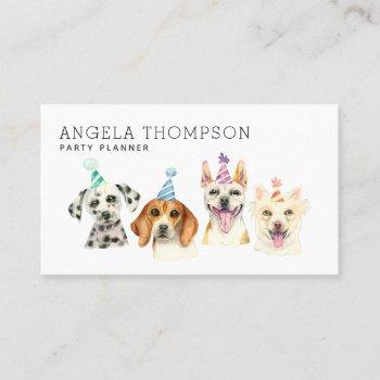event planner party dogs business card
