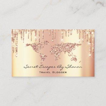 event planner travel blogger wedding luxury drips business card