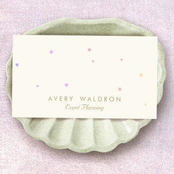 event planning whimsical stars  business card