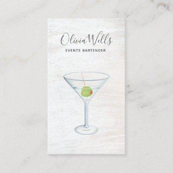 events bartender business card