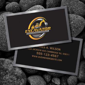 excavator heavy machinery construction business card