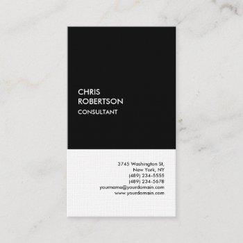 exclusive linen special black white modern unique business card