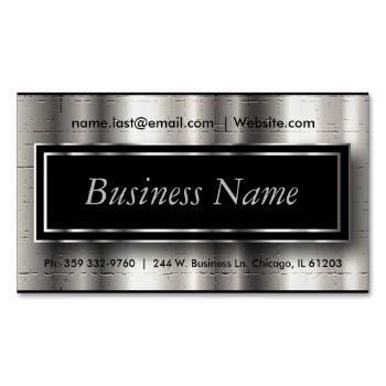 executive - black & silver metallic accents magnetic business card