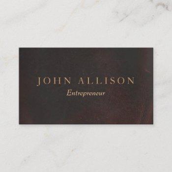 executive professional vintage brown leather business card