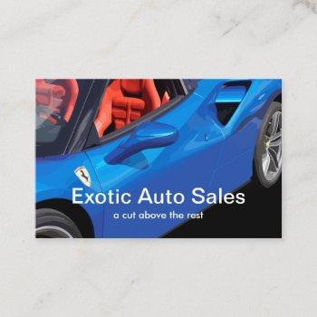 exotic car dealer sports car business card