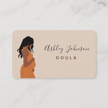 expecting mother pregnant lady silhouette doula business card