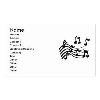 Small Express Business Cards For Band & Musicians, Music Front View